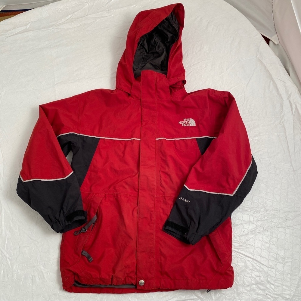 The North Face Hyvent lined full zip red windbreaker L